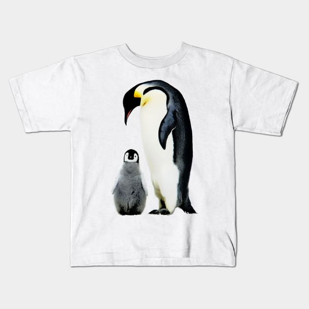 Emperor Penguins Kids T-Shirt by RandomArtHouse